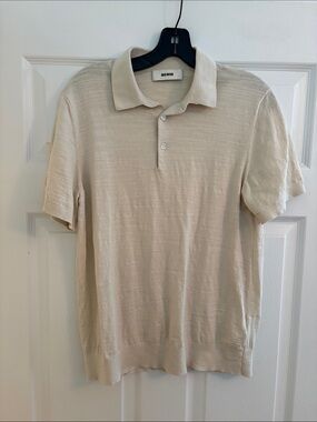 BUCK MASON Cream 100% Cotton Polo